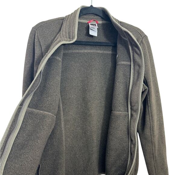 The North Face Women's M High Neck Fleece Jacket Full Zip Brown Outdoor Warm - Picture 5 of 6
